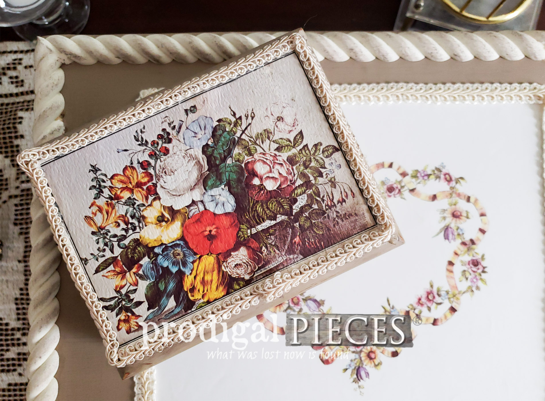 Featured Thrifty Makeover of Two Wooden Boxes Transformed into a Vintage Style Dresser Set for Rings and Stationery by Larissa of Prodigal Pieces | prodigalpieces.com #prodigalpieces #diy #handmade #home #vintage #homedecor #bedroom #homedecorideas