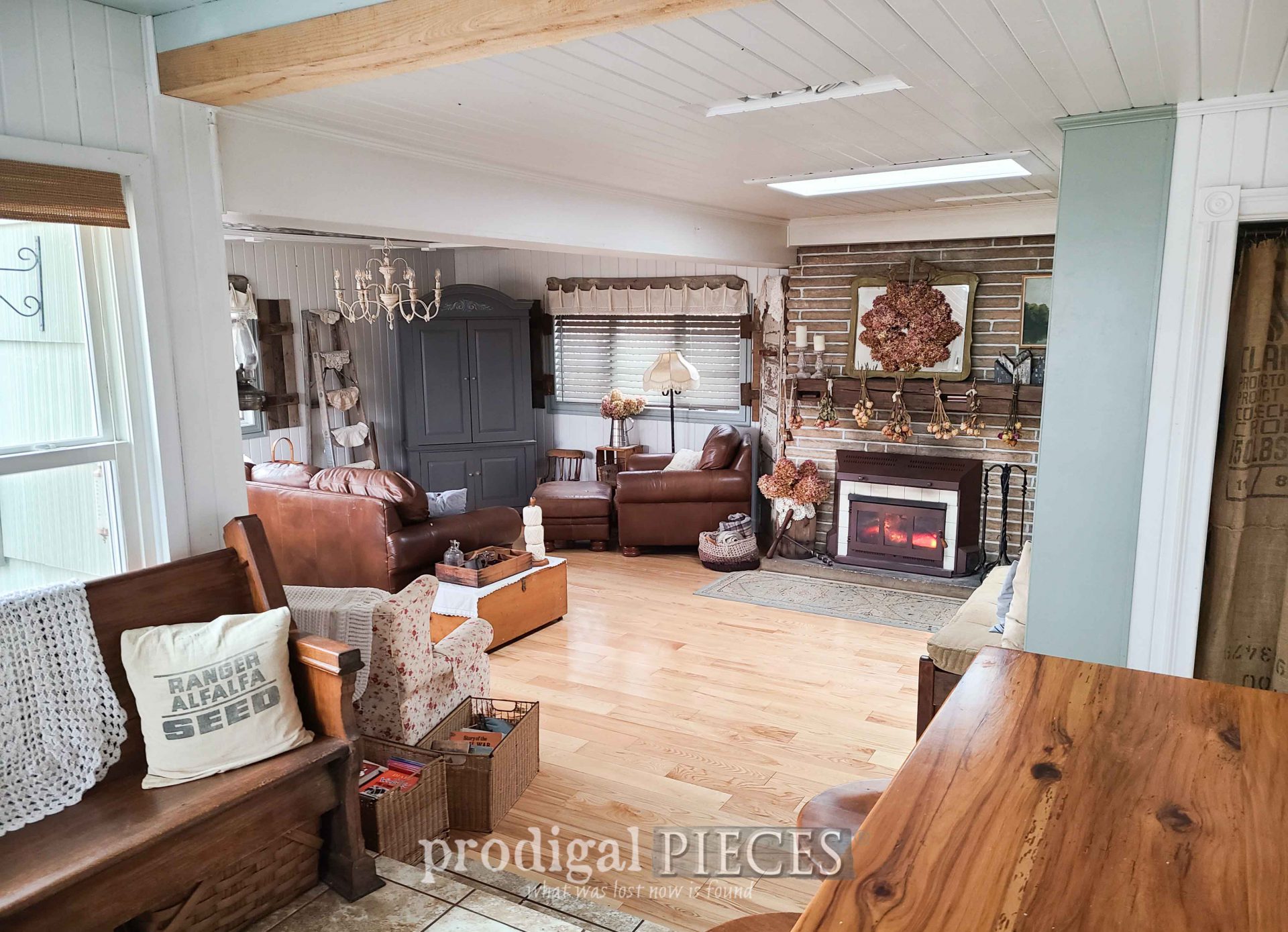 Featured Floating Floor in Farmhouse Family Room Remodel by Larissa of Prodigal Pieces | prodigalpieces.com #prodigalpieces #diy #flooring #home #homedecor