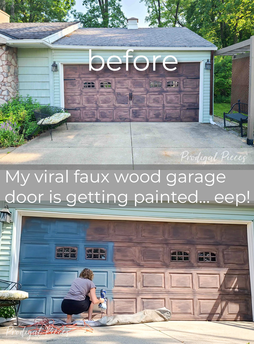 I painted my garage door by Livin' Real with Larissa | livinrealwithlarissa.com #livinrealwithlarissa