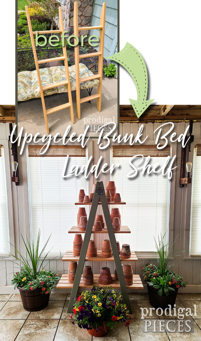 Upcycled Bunk Bed Ladders into Stand by Livin' Real with Larissa | livinrealwithlarissa.com #livinrealwithlarissa Upcycled Bunk Bed Ladders into Stand by Livin' Real with Larissa | livinrealwithlarissa.com #livinrealwithlarissa