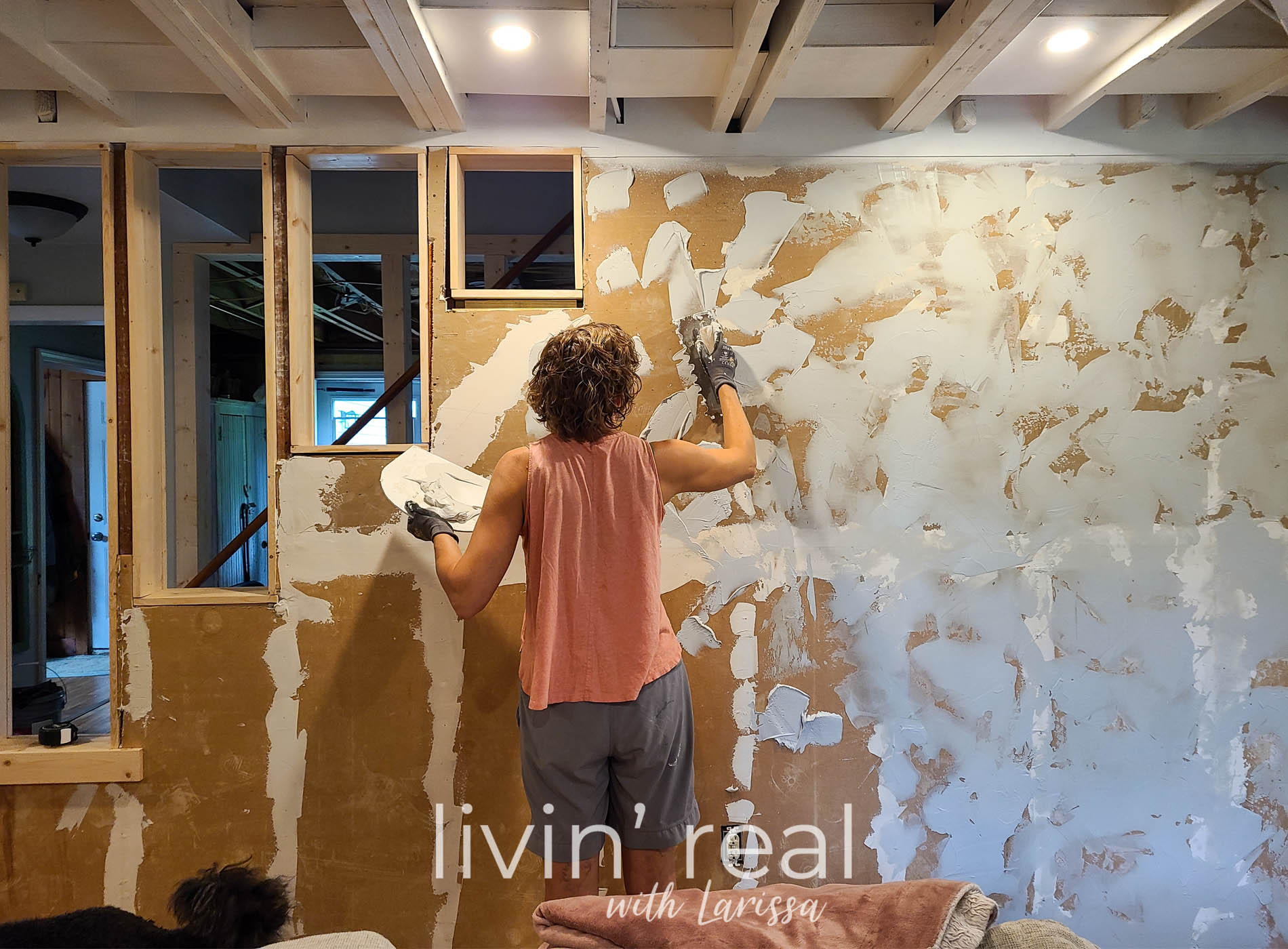 Featured DIY Accent Wall in Family Room Remodel by Livin' Real with Larissa | livinrealwithlarissa.com #livinrealwithlarissa