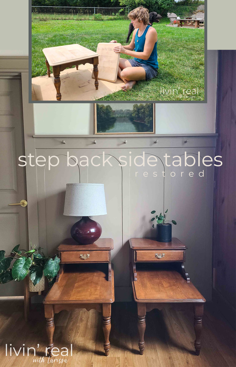 Step Back Side Tables Makeover by Livin' Real with Larissa | livinrealwithlarissa.com #livinrealwithlarissa