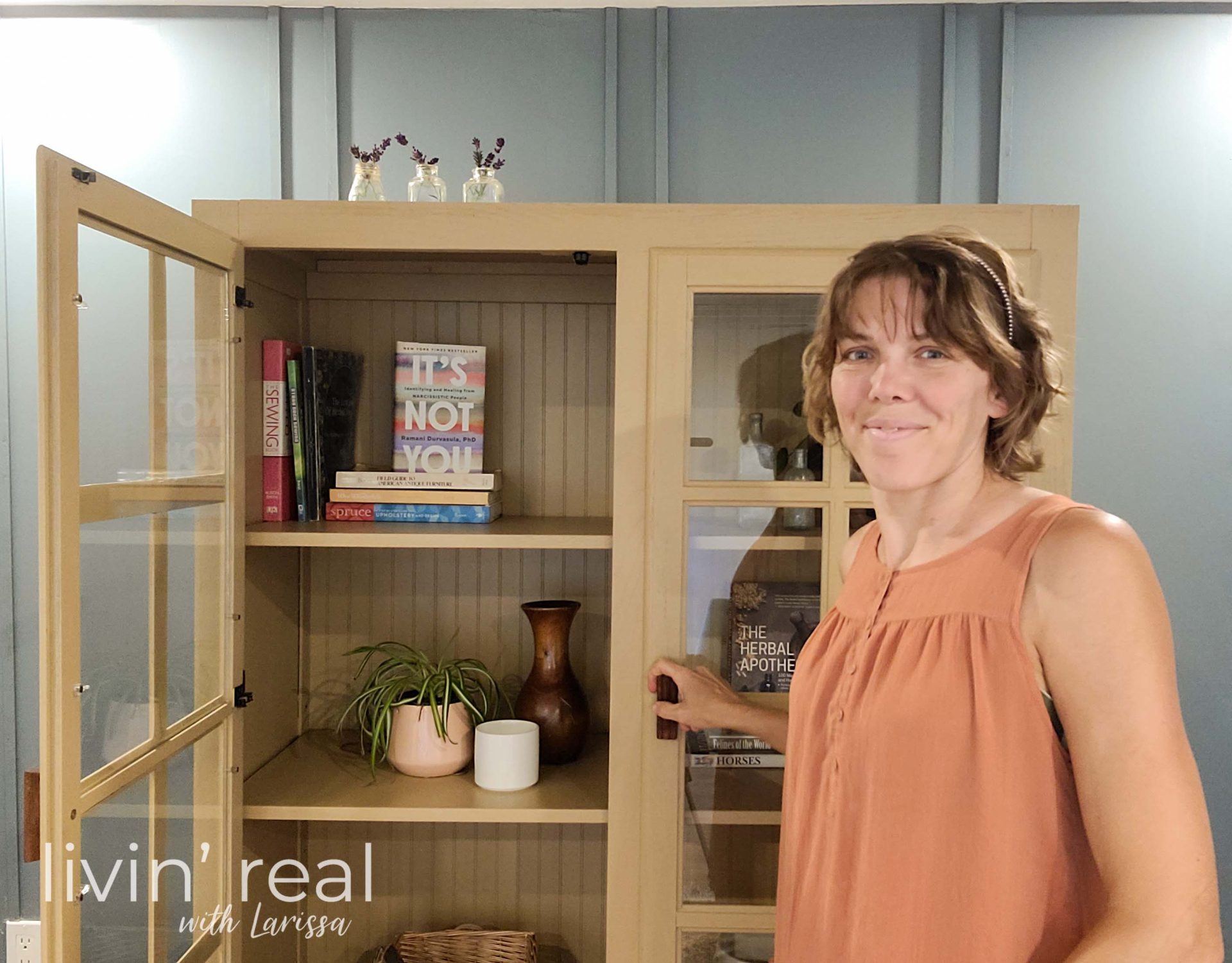 Larissa with Finished Cabinet | livinrealwithlarissa.com #livinrealwithlarissa Larissa with Finished Cabinet | livinrealwithlarissa.com #livinrealwithlarissa